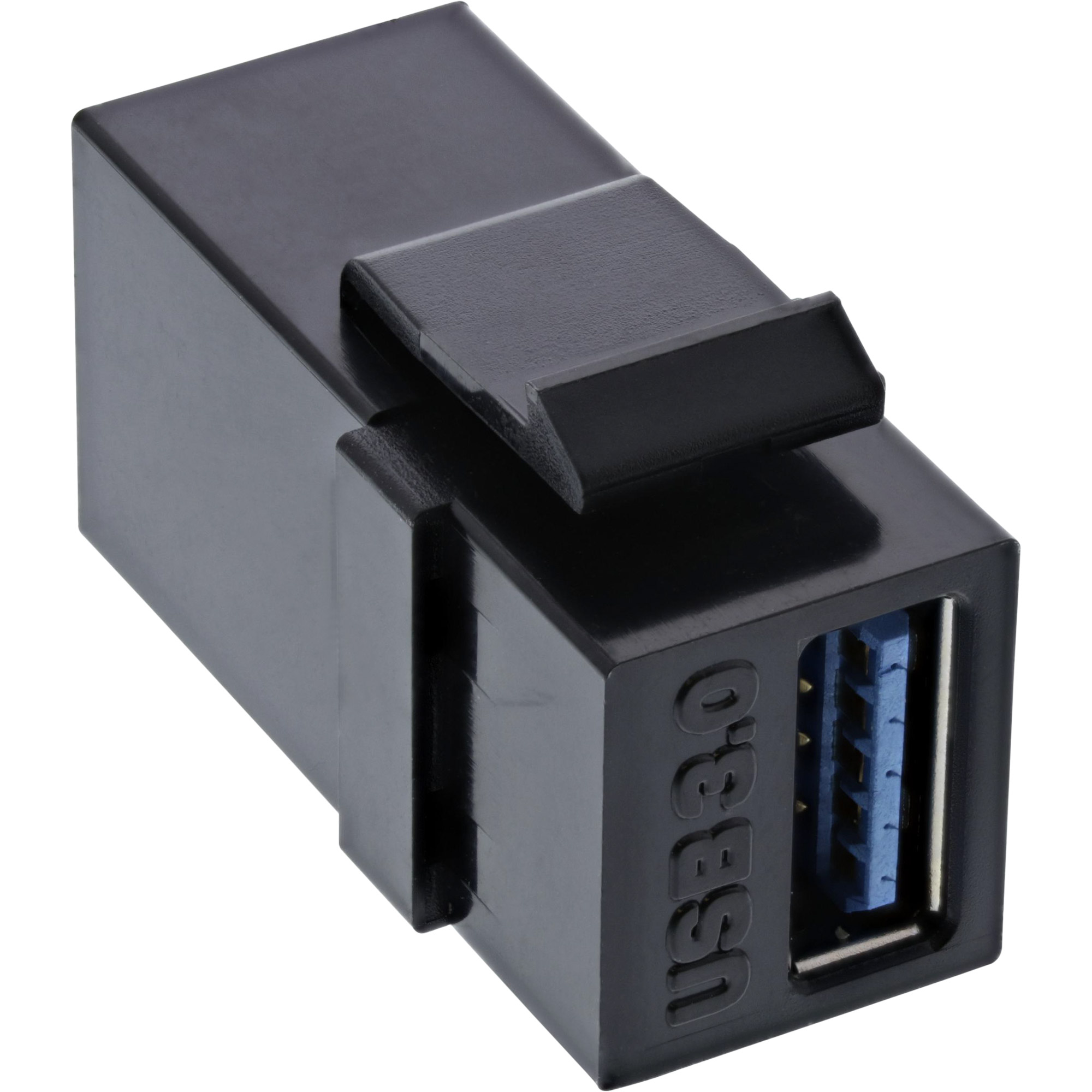 Inline® USB 3.1 Keystone Snap-In Einsatz, USB-A Buchse / Buchse, schwarz