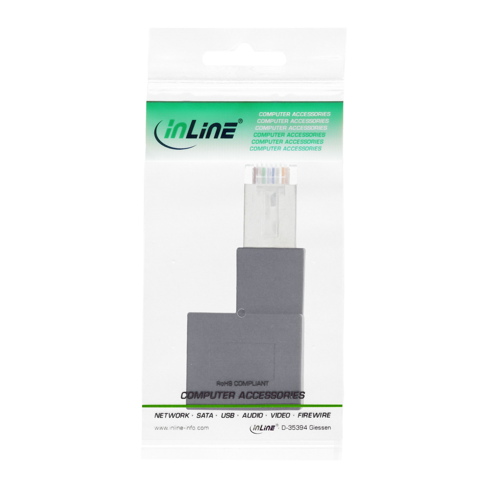 Inline® Patchkabel-Adapter Cat.6A, RJ45 Stecker/Buchse, 90° rechts gewinkelt Inline® Patchkabel-Adapter Cat.6A, RJ45 Stecker/Buchse, 90° rechts gewinkelt