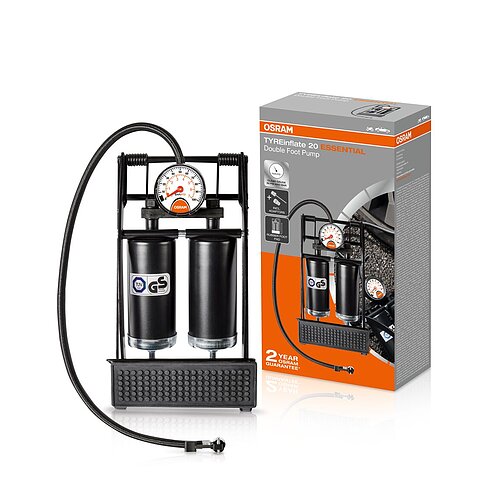 TYREinflate 20 ESSENTIAL Fuß-Luftpumpe Dual 1st. OSRAM