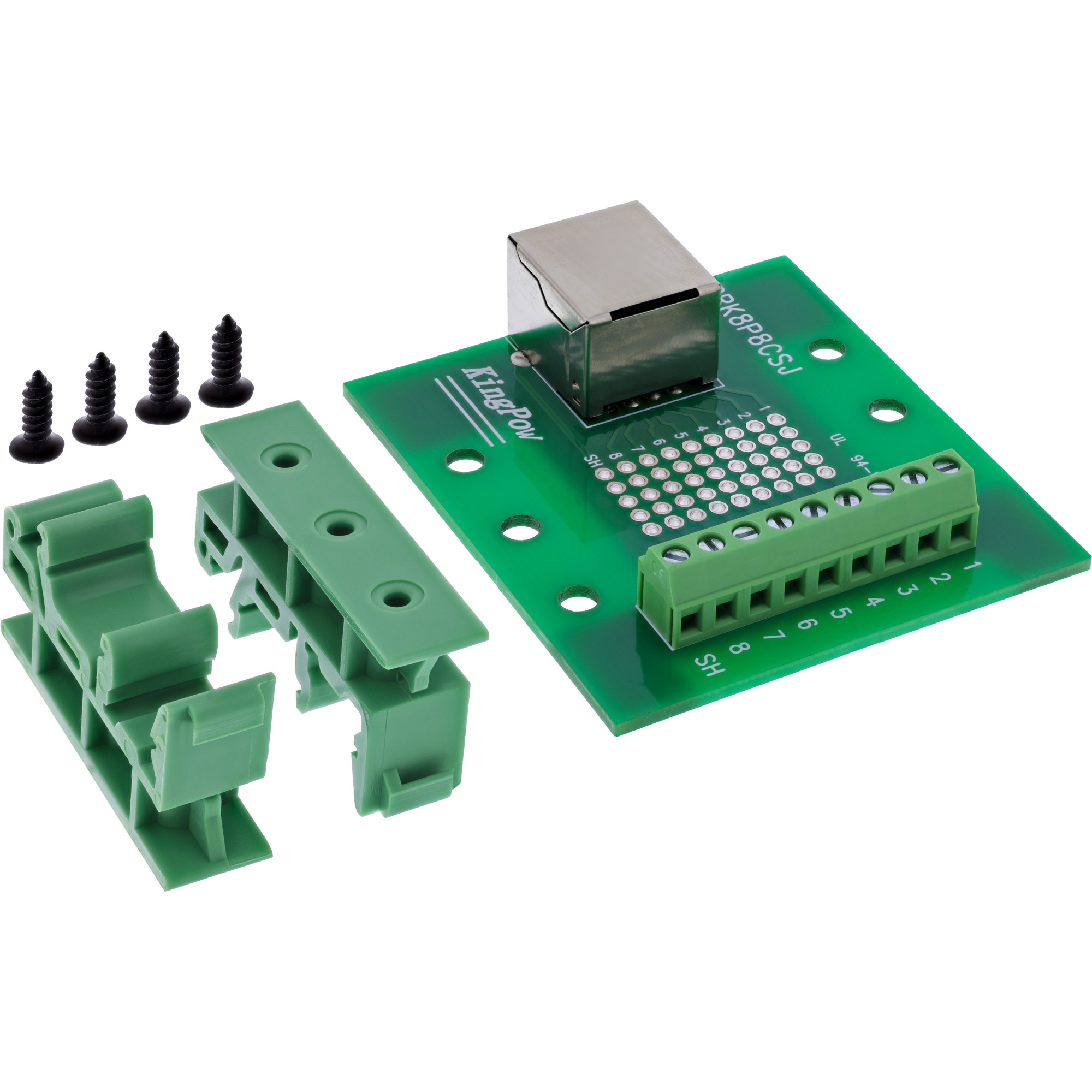 InLine® Terminalblock, RJ45 Buchse, gerade, für Hutschiene