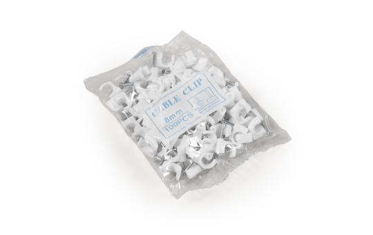 Kabelschelle McPower, 8mm, 100er-Pack, weiß, Kunststoff