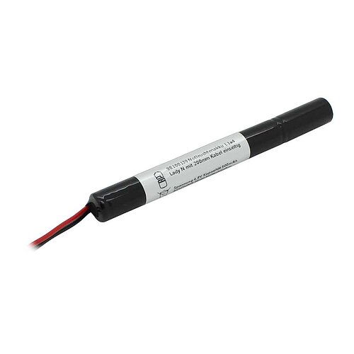 Notleuchtenakku NiMH 4,8V 500mAh L1x4 Lady N mit 200mm Kabel einseitig ersetzt RPower NiMH4805Q Notleuchtenakku NiMH 4,8V 500mAh L1x4 Lady N mit 200mm Kabel einseitig ersetzt RPower NiMH4805Q
