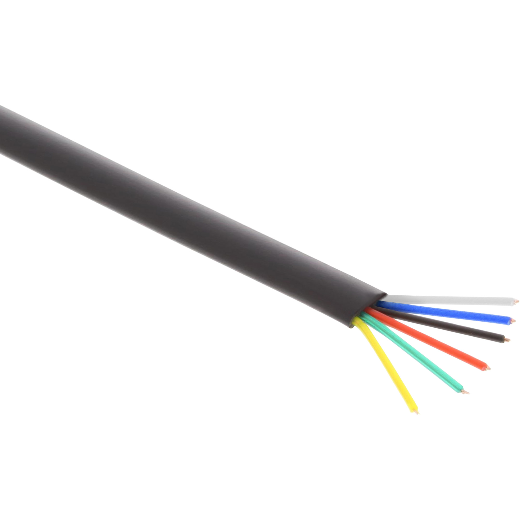 Inline® Modularkabel, 6adrig Flachband schwarz, 100m Ring