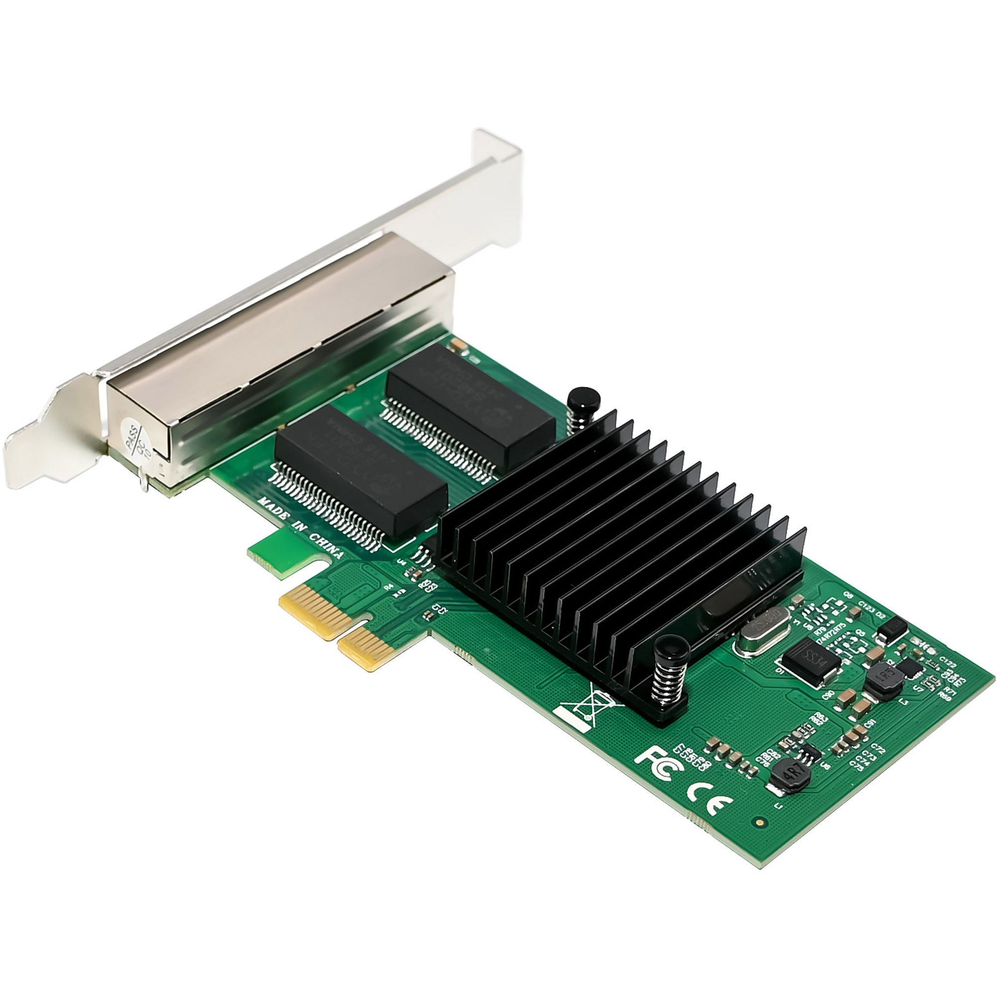 InLine® Quad Gigabit Netzwerkkarte, 4x RJ45 1 Gb/s, PCIe x1