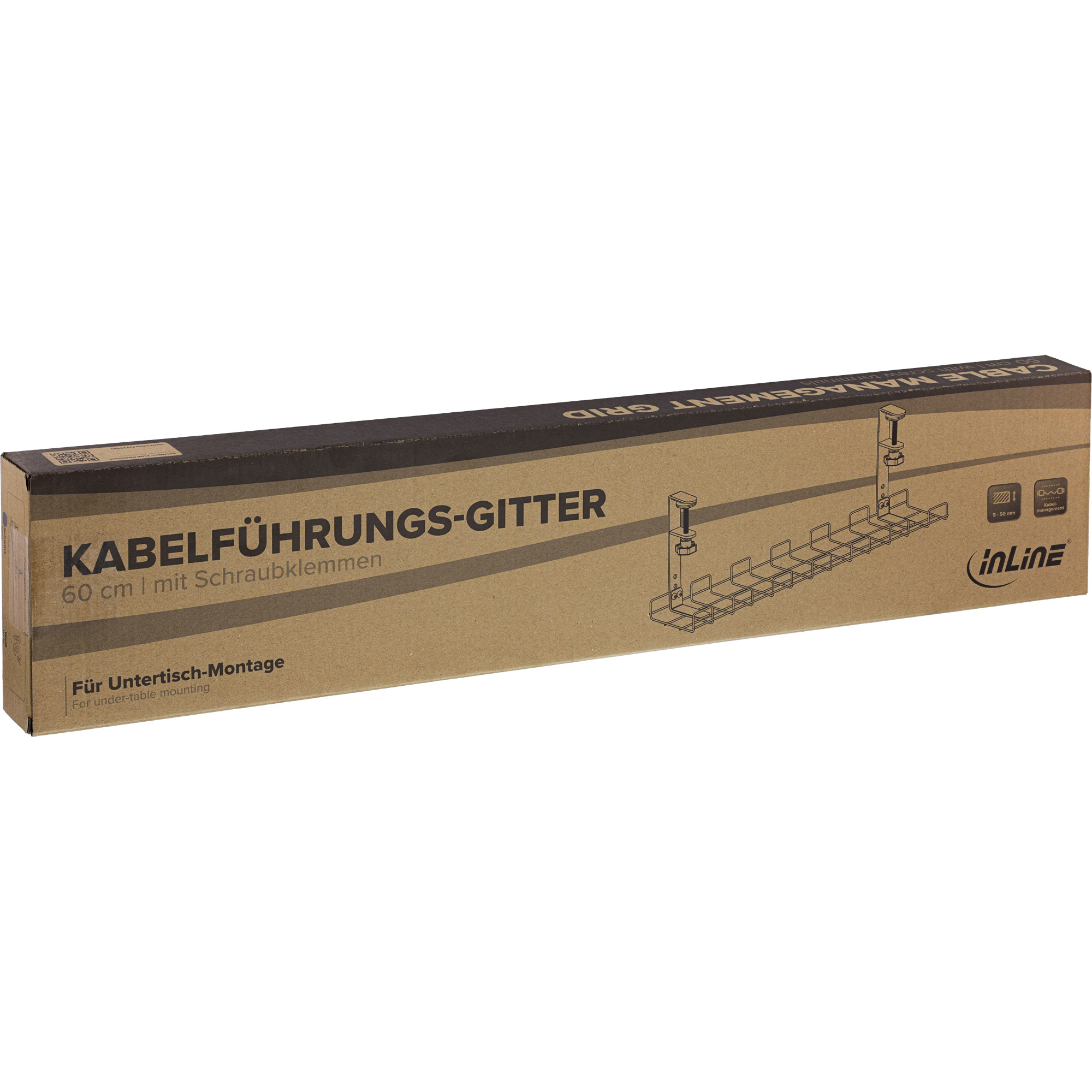 Inline® Kabelführungssystem für Untertisch-Montage, schwarz