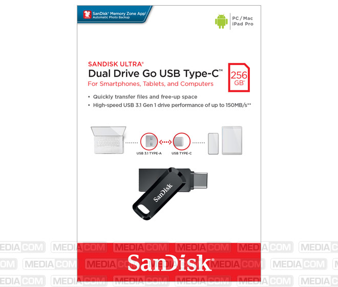 USB 3.1 Stick 256GB, Ultra Dual Drive Go