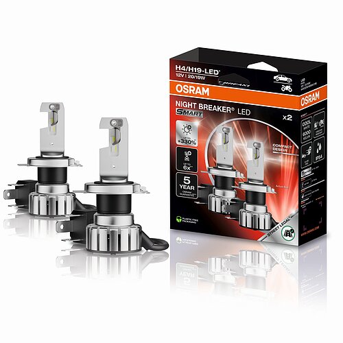 OSRAM H4/H19 NIGHT BREAKER LED SMART +330% StVZO-Konforme LED 2 Stück