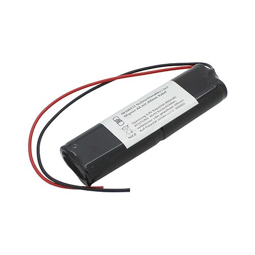 Notleuchtenakku NiCd 4,8V 860mAh L2x2 Mignon AA mit 200mm Kabel