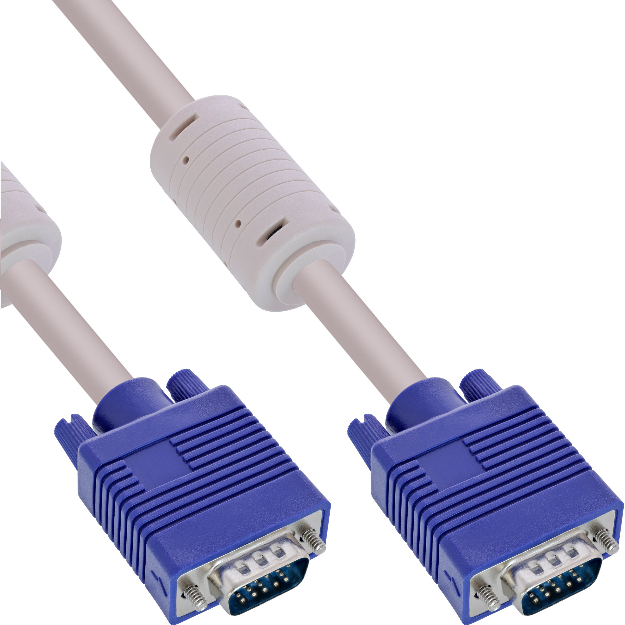 Inline® S-VGA Kabel, 15pol HD Stecker / Stecker, beige, 10m