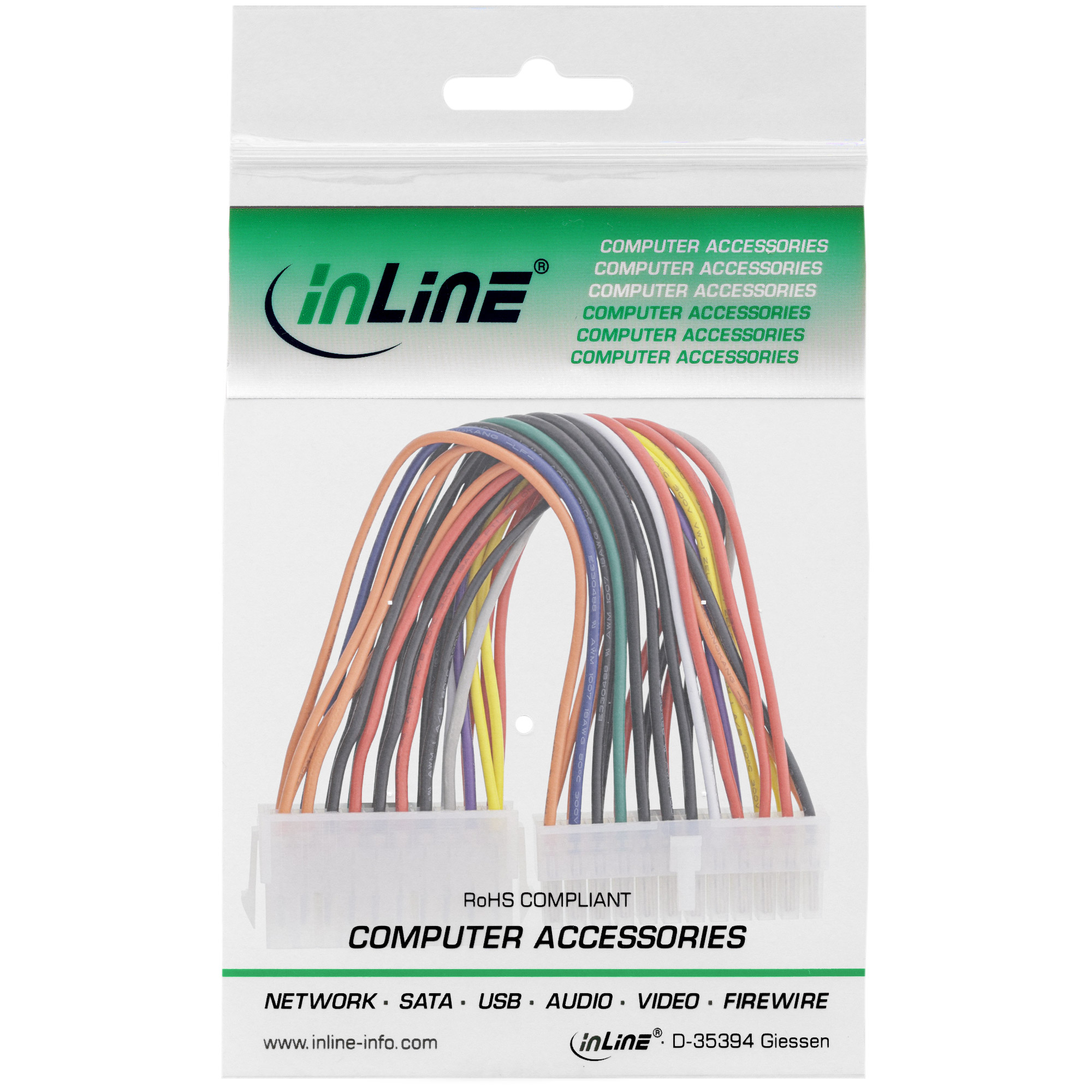 Inline® Stromadapter intern, 20pol ATX Netzteil zu 24pol EPS12V Mainboard, 0,16m Inline® Stromadapter intern, 20pol ATX Netzteil zu 24pol EPS12V Mainboard, 0,16m