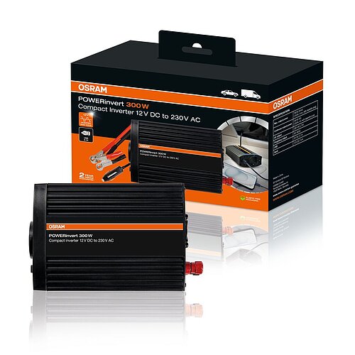 POWERinvert Modified Sine Wave Inverter 12V DC 300W 1st. OSRAM