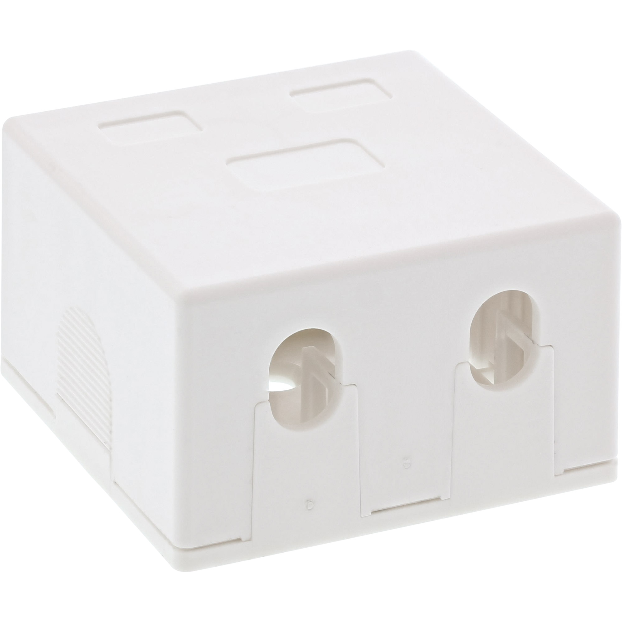 Inline® Anschlussdose Aufputz für 2x Keystone RJ45 Buchse, weiß