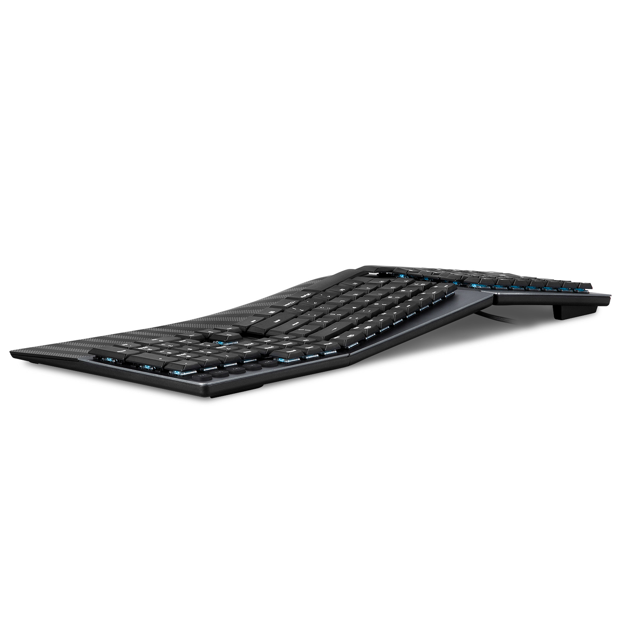 Perixx PERIBOARD-535 DE BL, ergonomische mechanische USB Tastatur (blaue Taster)