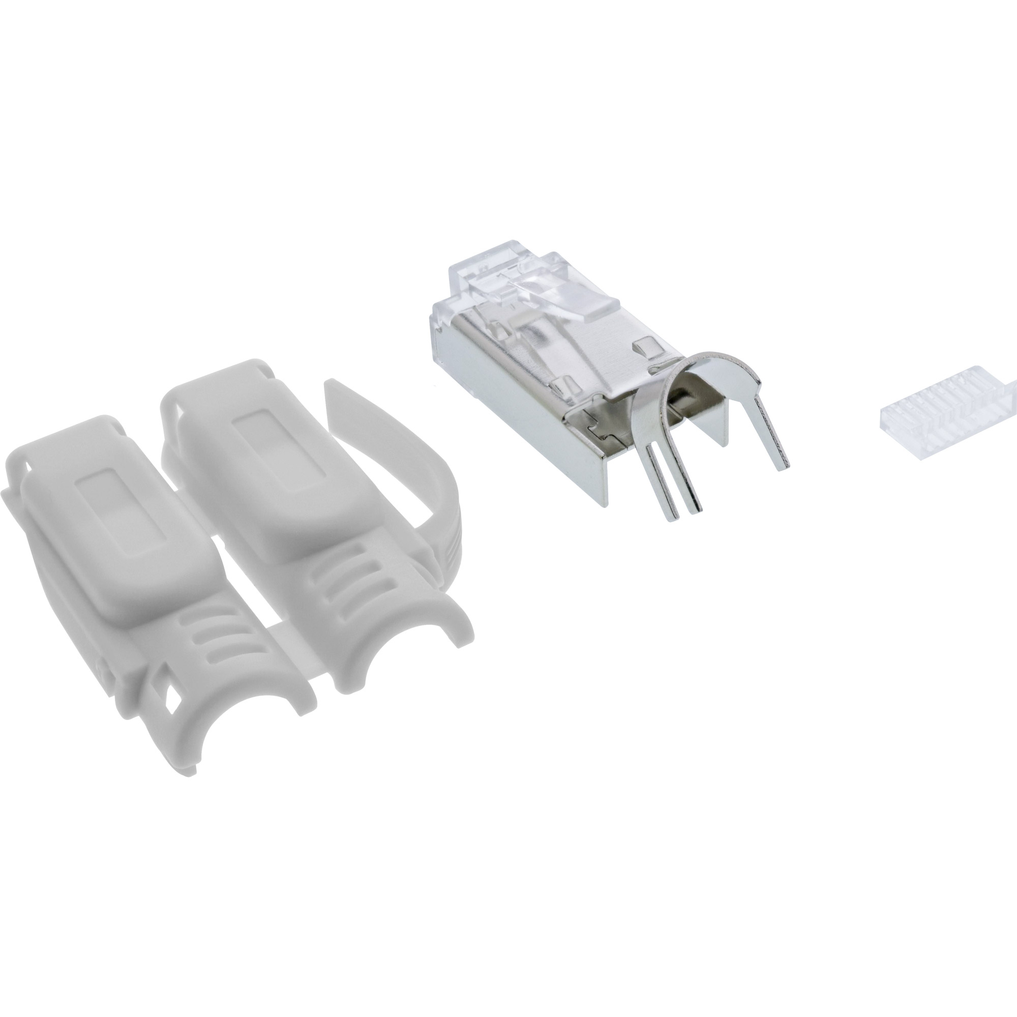 10x Inline® Crimpstecker Cat.6A RJ45 geschirmt, 3-teilig grau