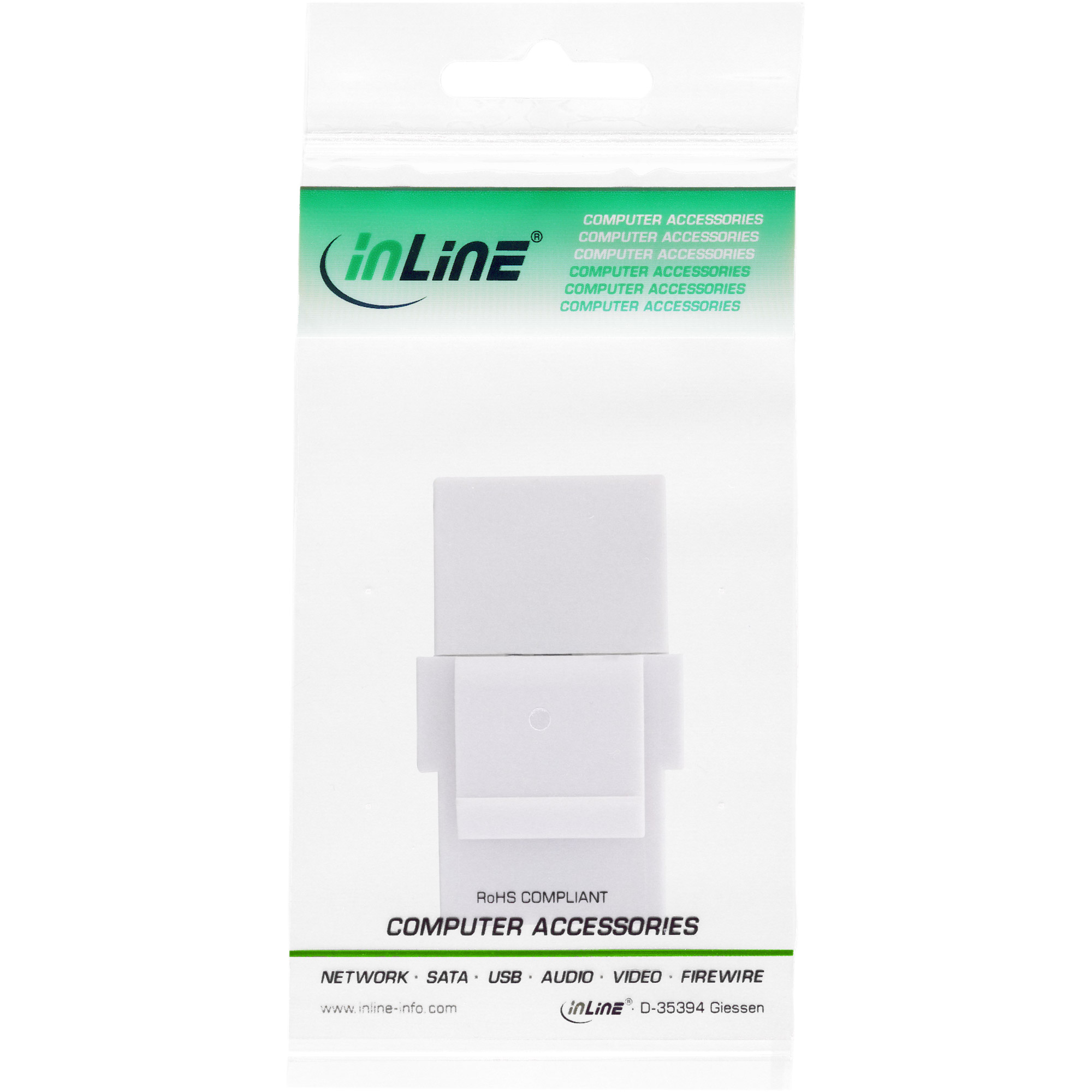 Inline® USB 3.2 Gen. 2 Keystone Snap-In Einsatz, USB-C Buchse / Buchse, weiß