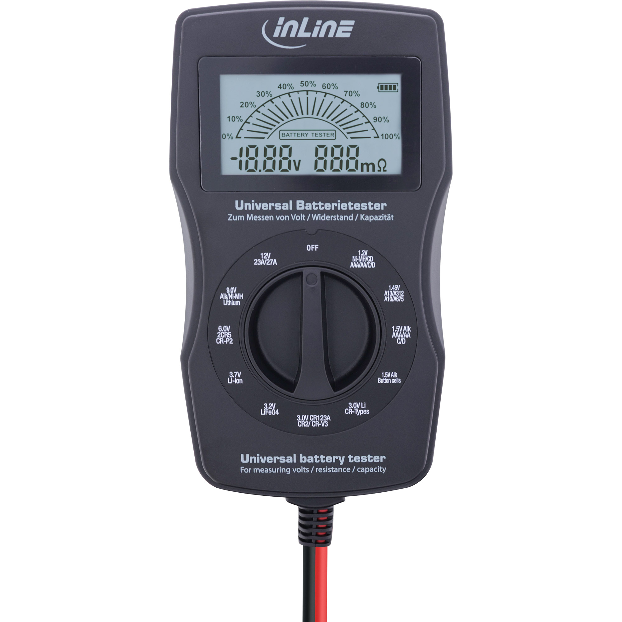 InLine® Multifunktions-Batterietester Messgerät mit LCD-Anzeige InLine® Multifunktions-Batterietester Messgerät mit LCD-Anzeige