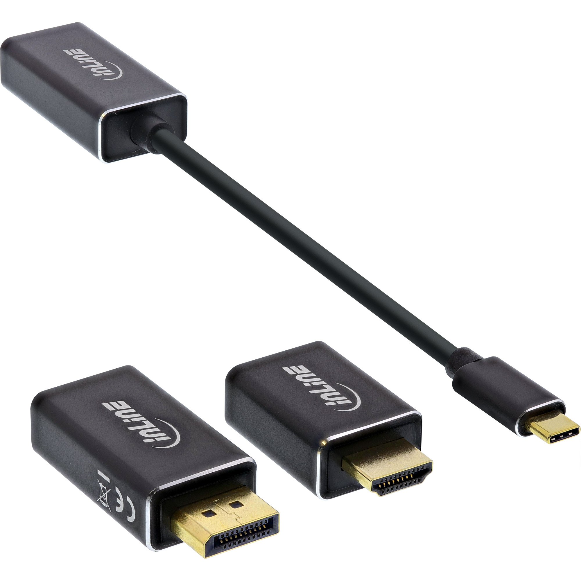 Inline® USB Display Konverter Set 6-in-1, 4K/60Hz schwarz