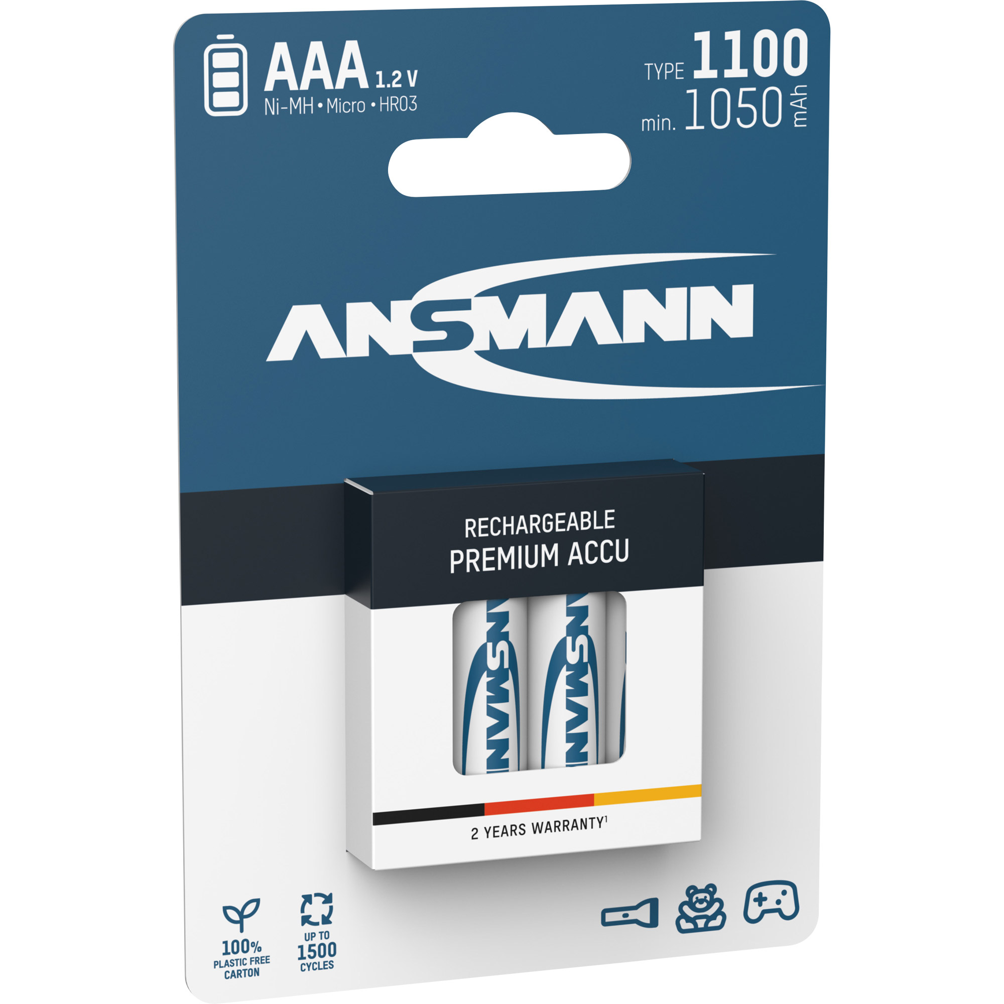 Ansmann NiMH AAA Micro 1100mAh HR03 Akku - 4er Verpackung Ansmann NiMH AAA Micro 1100mAh HR03 Akku - 4er Verpackung
