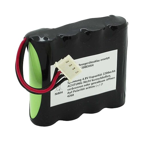 Messgeräteakku NiMH 4,8V 2200mAh ersetzt Allkey 50AA2200EHX4 Messgeräteakku NiMH 4,8V 2200mAh ersetzt Allkey 50AA2200EHX4