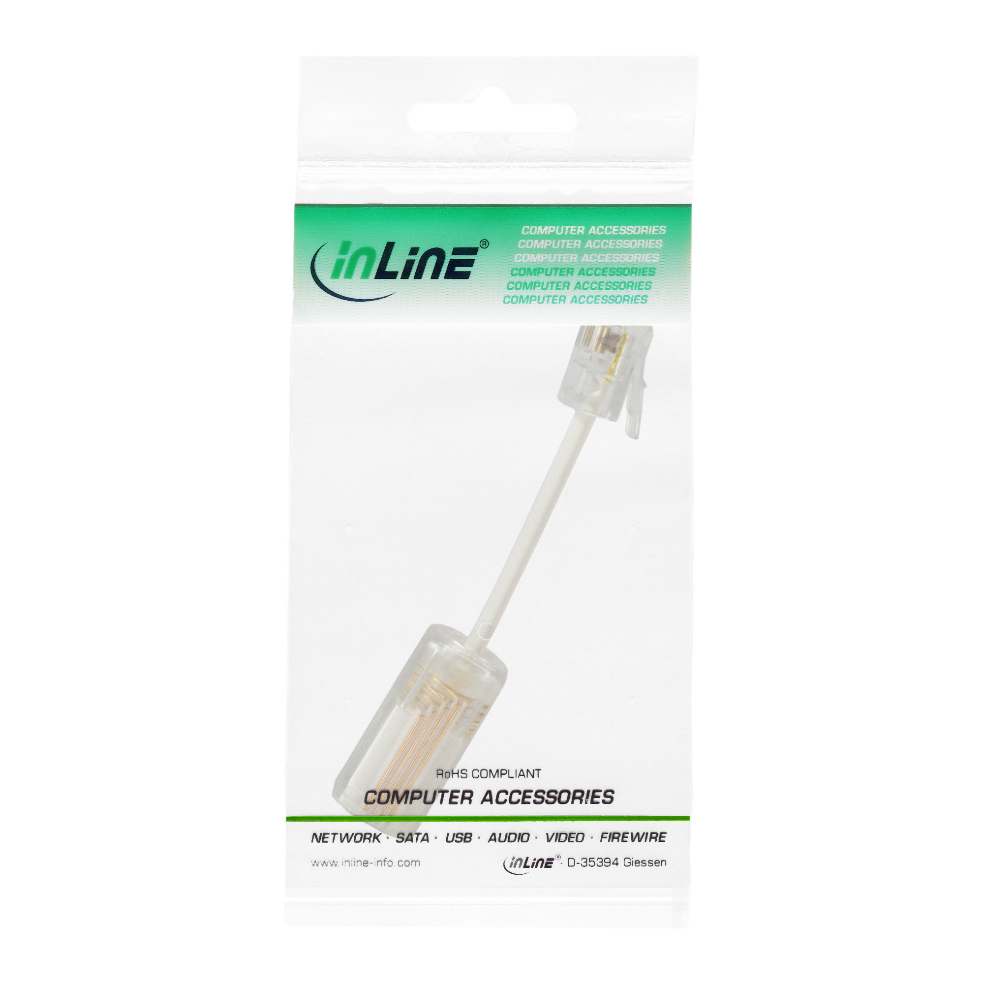Inline® Twist-Stop, Entwirrer für Kabel von Telefonhörer, mit Kabel