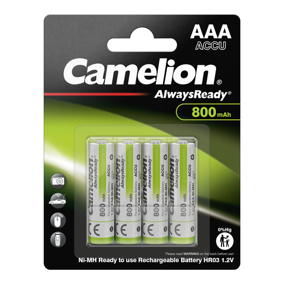 4x Camelion NiMH AAA Micro 800mAh HR03 Always Ready Akku 4x Camelion NiMH AAA Micro 800mAh HR03 Always Ready Akku