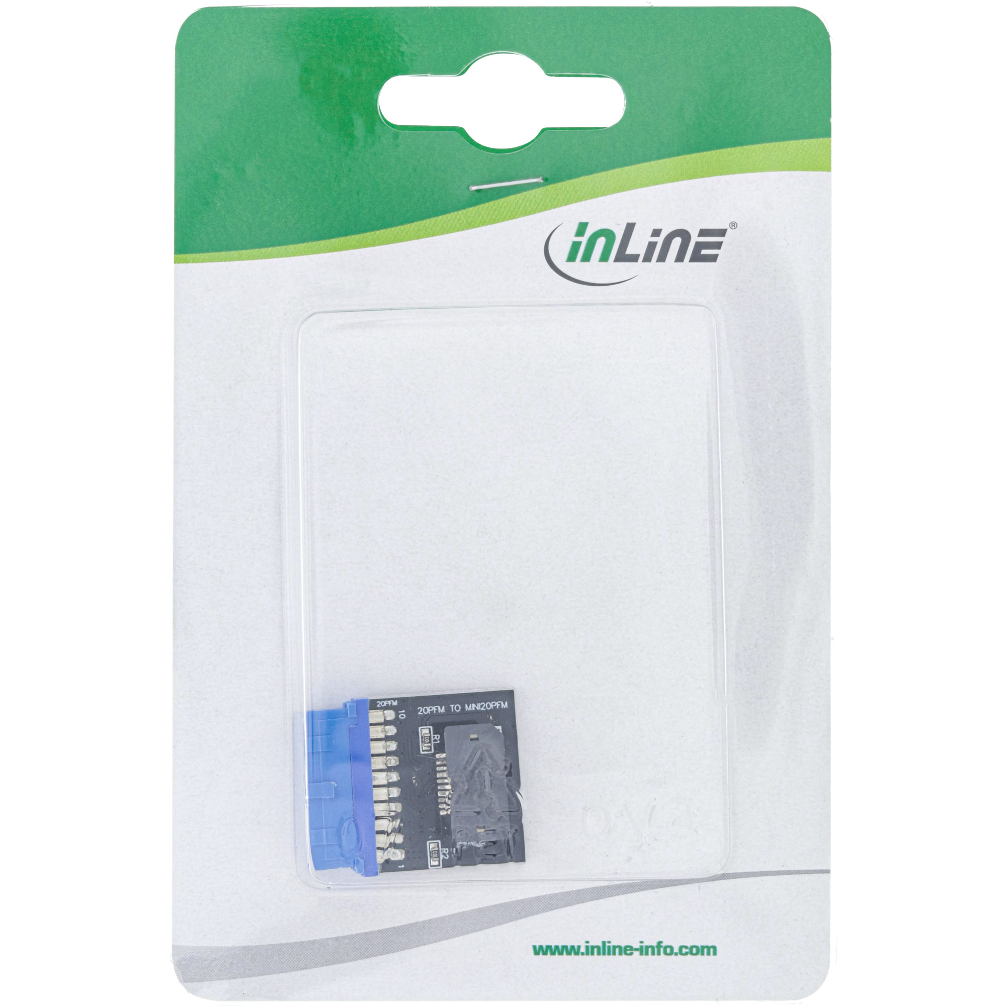 Inline® USB 3.0 zu USB 3.1 Frontpanel Key-A Adapter intern Inline® USB 3.0 zu USB 3.1 Frontpanel Key-A Adapter intern