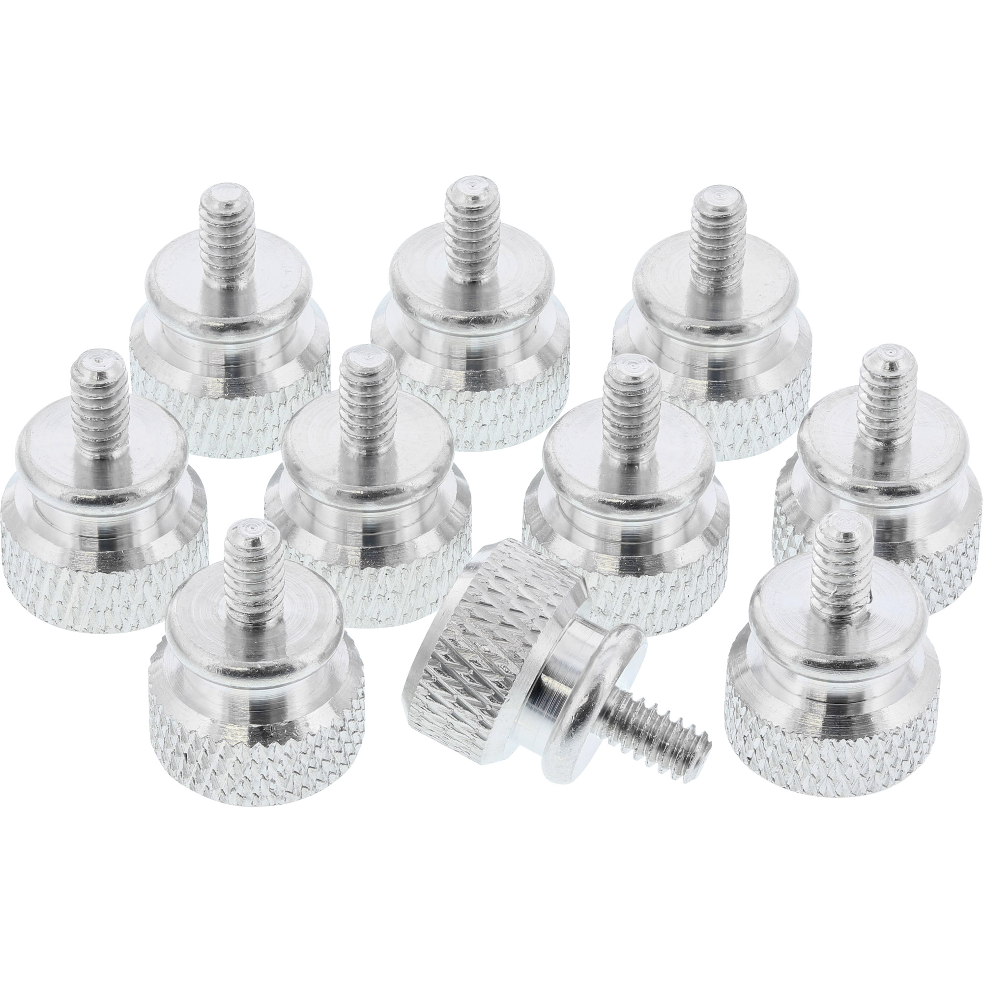 10x Inline® Rändelschrauben für gehäuse, Alu, silber