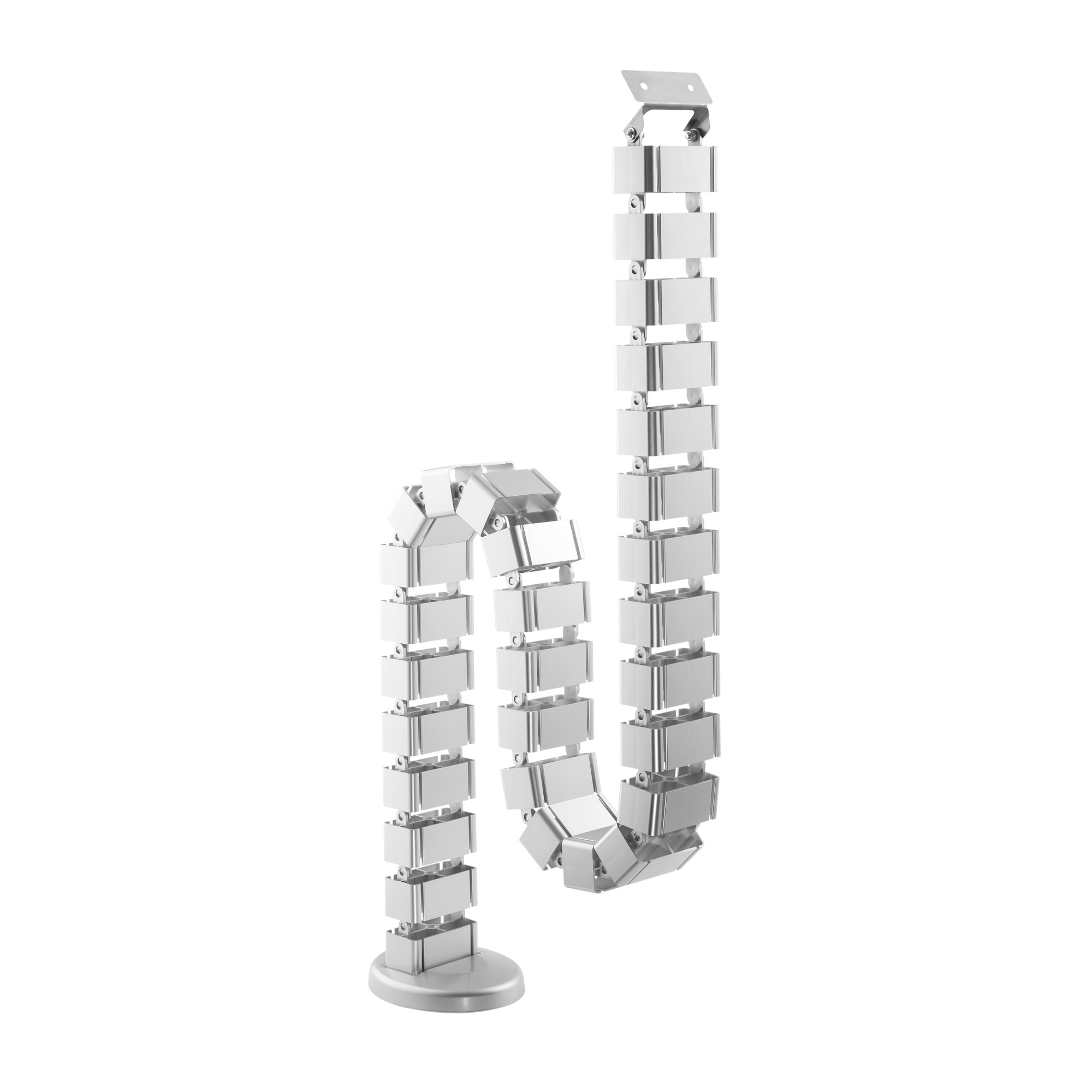 Inline® Kabelkanal flexibel für Höhenverstellbare Tische, 4 Kammern, grau