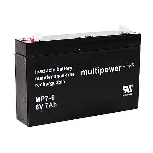 Multipower MP7-6 AGM 6V 7,0Ah - 4,8mm Faston