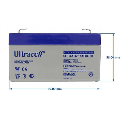Ultracell UL1.3-6 6V 1,3Ah