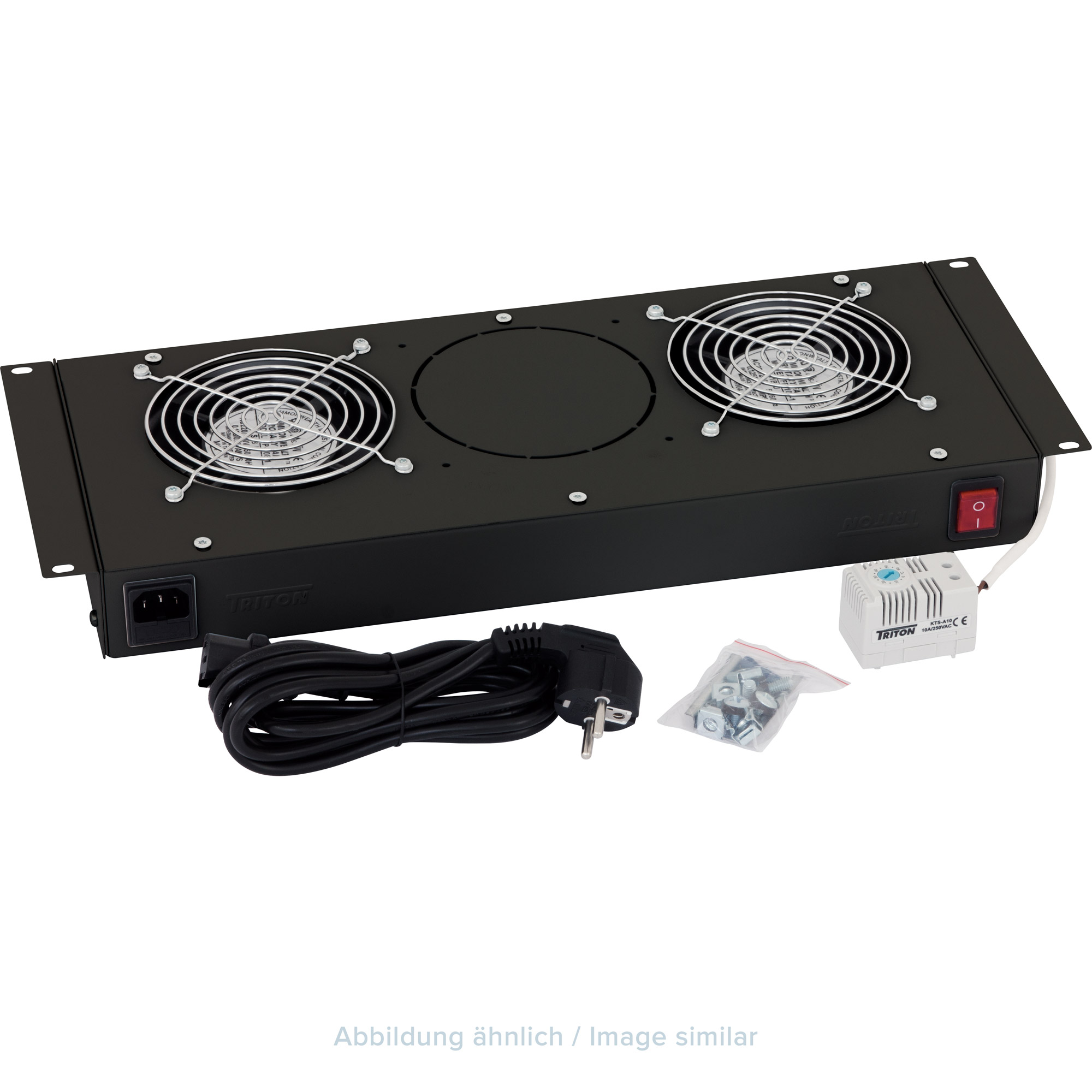 Triton RAB-CH-X25-X1 Belüftungseinheit für RBA-xxx-A6, 2 Lüfter, schwarz Triton RAB-CH-X25-X1 Belüftungseinheit für RBA-xxx-A6, 2 Lüfter, schwarz