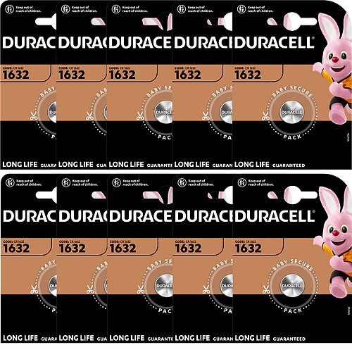 Duracell CR1632 Lithium Knopfzelle 3V Batterie - 10er Verpackung