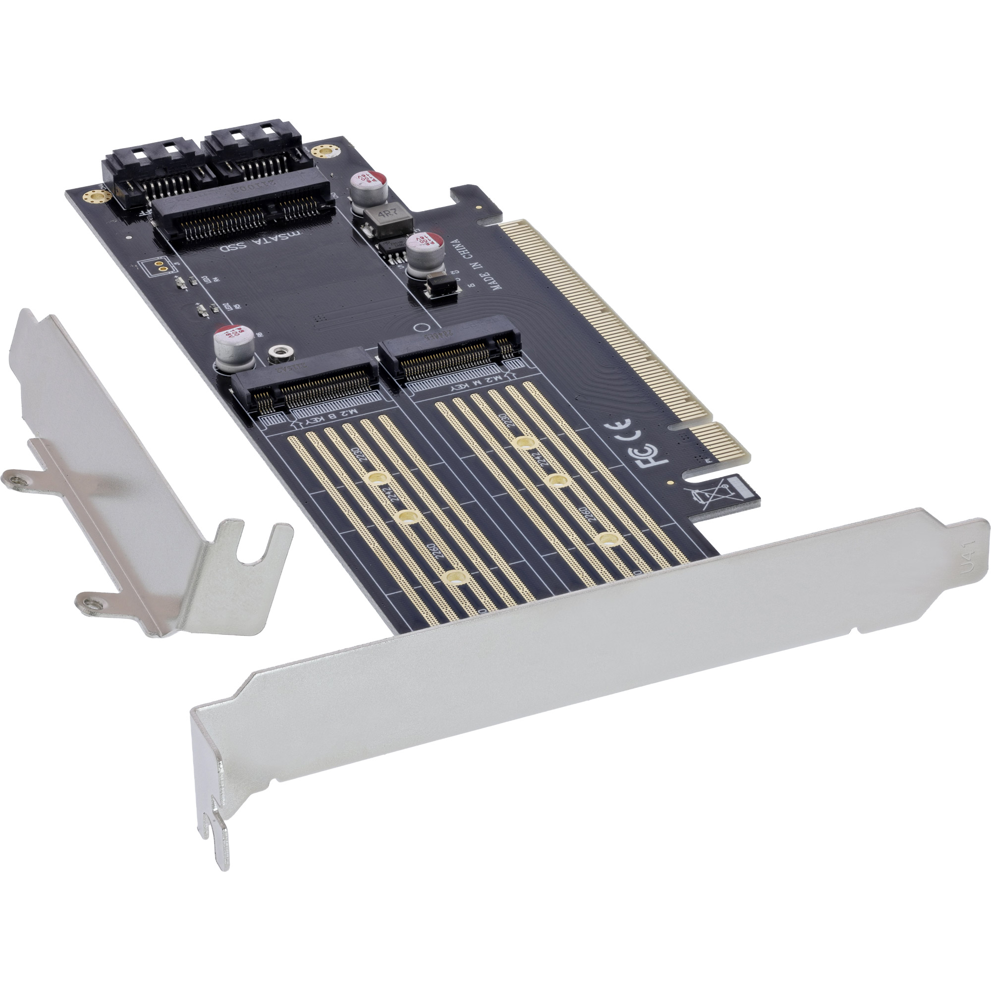 InLine® PCIe Karte x16 zu 2x M.2, 1x mSATA InLine® PCIe Karte x16 zu 2x M.2, 1x mSATA