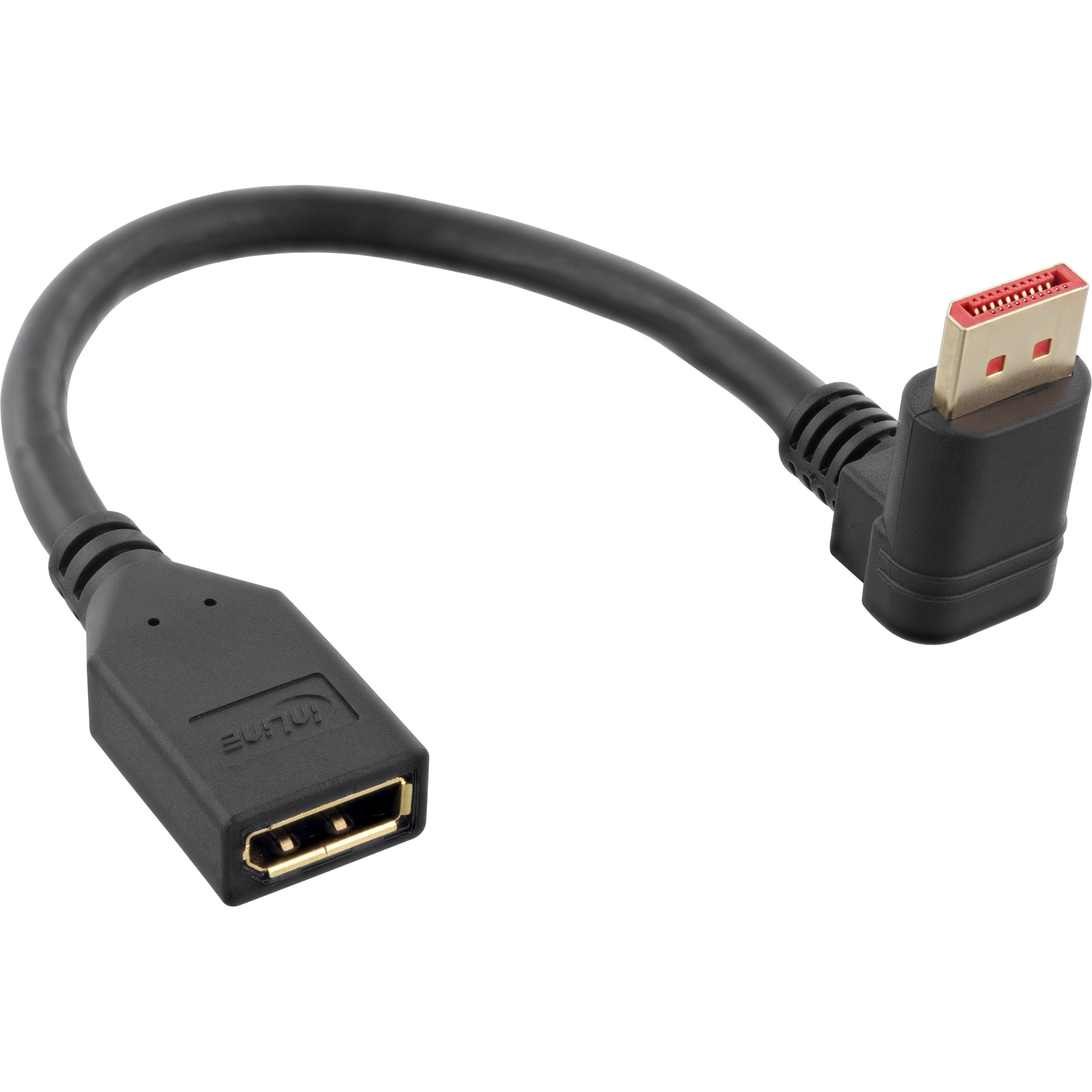 Inline® DisplayPort 1.4 Adapterkabel ST/BU, 8K4K, nach unten gewinkelt