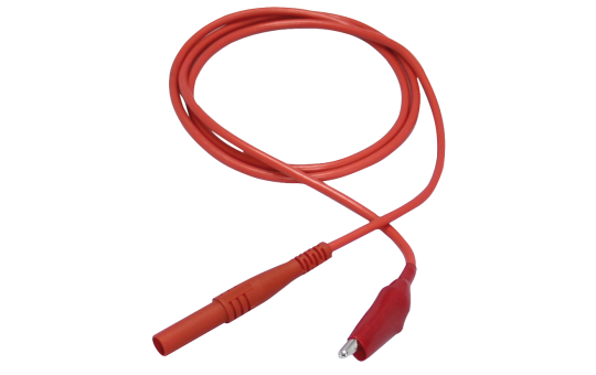 Messleitung McPower, 100cm, rot Sicherheitsstecker -> Krokoklemme