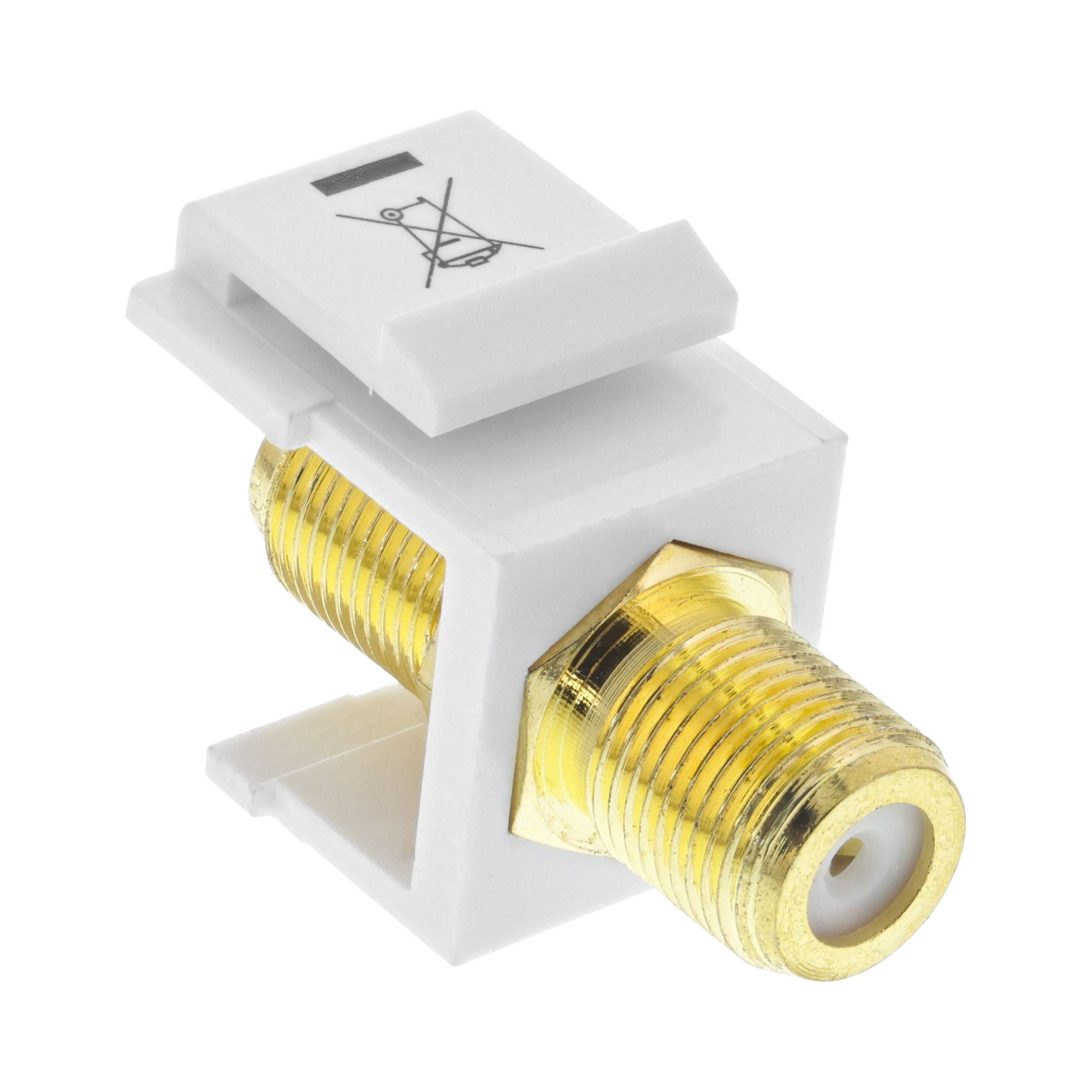 Inline® Keystone Einbauadapter, für Sat-Kabel, 2x F-Buchsen, weiß