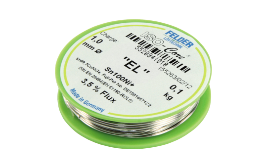 Lötzinn auf Rolle FELDER ISO-Core ''EL'', 1,0mm, 100g, bleifrei (Sn100%Ni+)