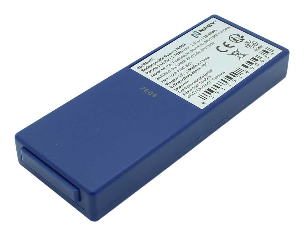 Kranakku NiMH 2 x 6,0V 1700mAh ersetzt HBC FUB10AA/XL Kranakku NiMH 2 x 6,0V 1700mAh ersetzt HBC FUB10AA/XL