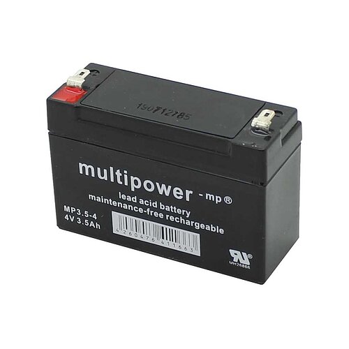 Multipower MP3.5-4 AGM 4 V 3,5 Ah - 4,8mm Faston Multipower MP3.5-4 AGM 4 V 3,5 Ah - 4,8mm Faston