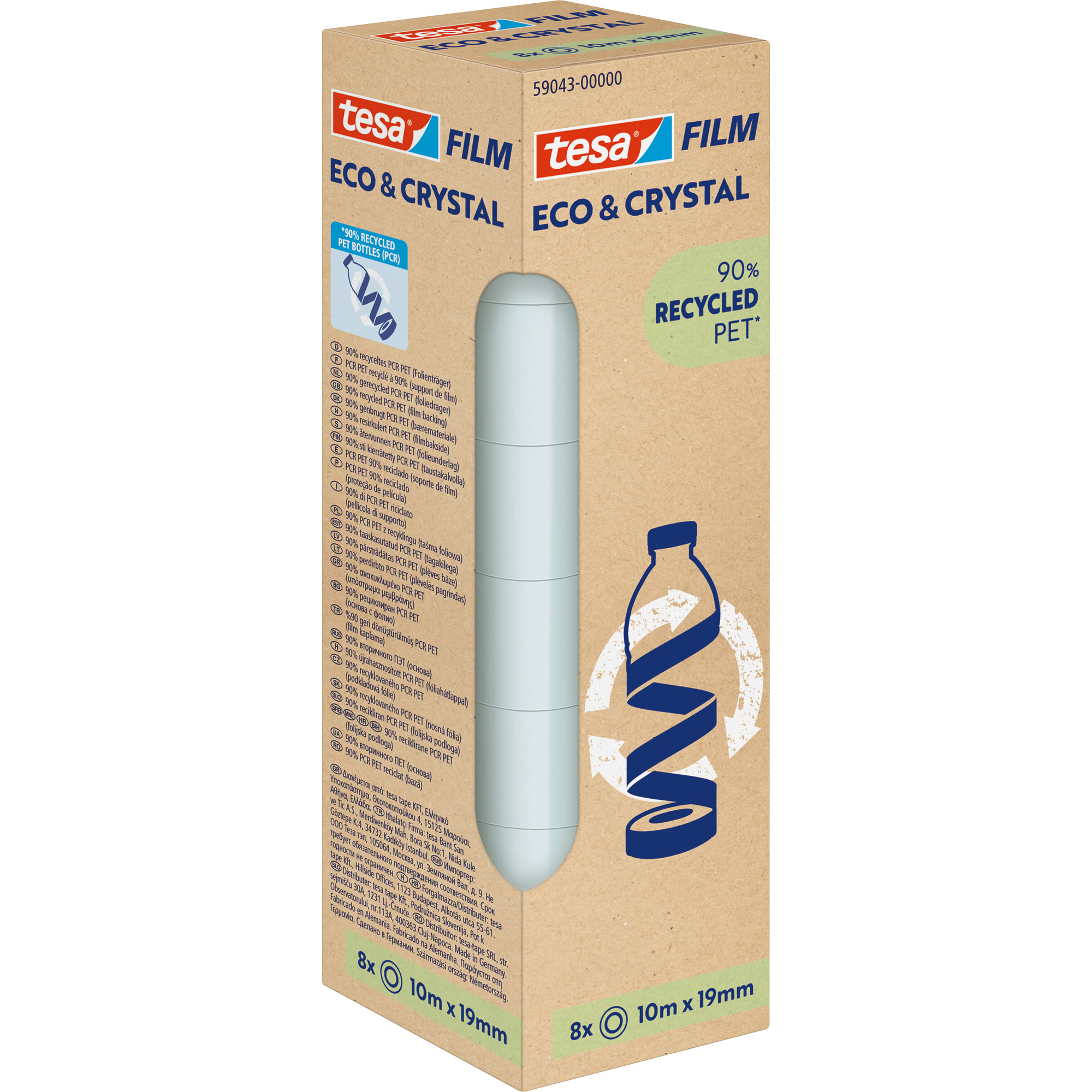 tesafilm Eco & Crystal, 10m x 19mm, 8er-Pack