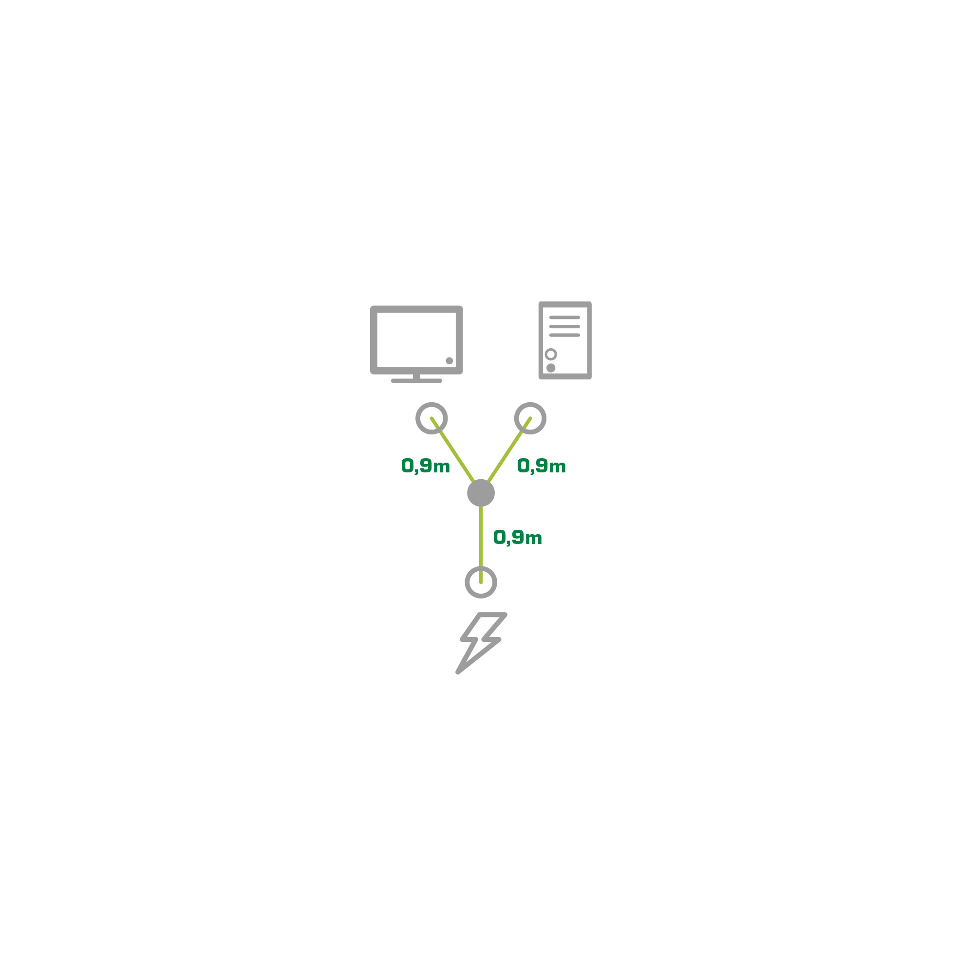 Inline® Netz-Y-Kabel, 1x Schutzkontakt ST zu 2x Kaltgeräte ST, 1,8m