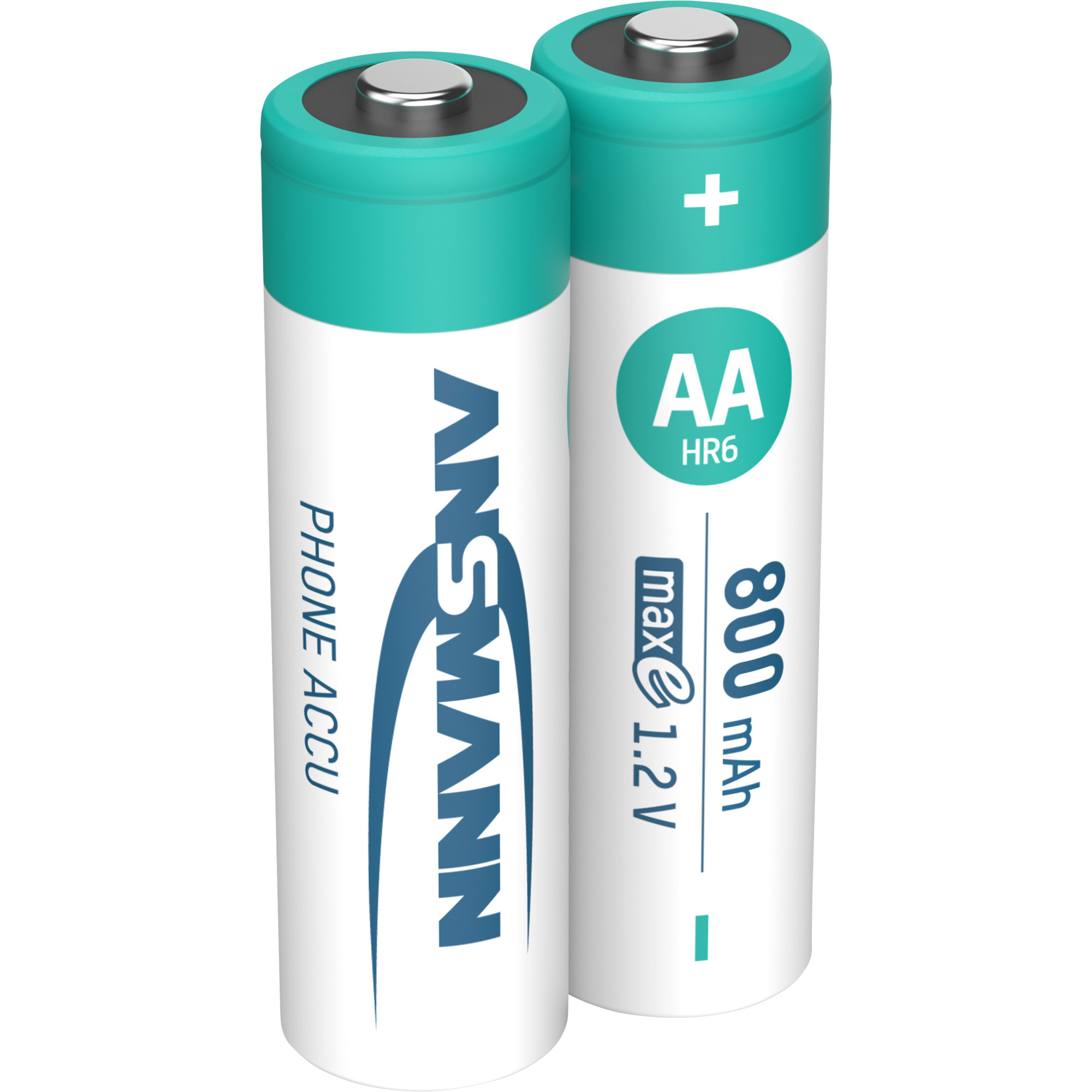 2x Ansmann NiMH AA Mignon 800mAh HR6 Akku für DECT Telefon