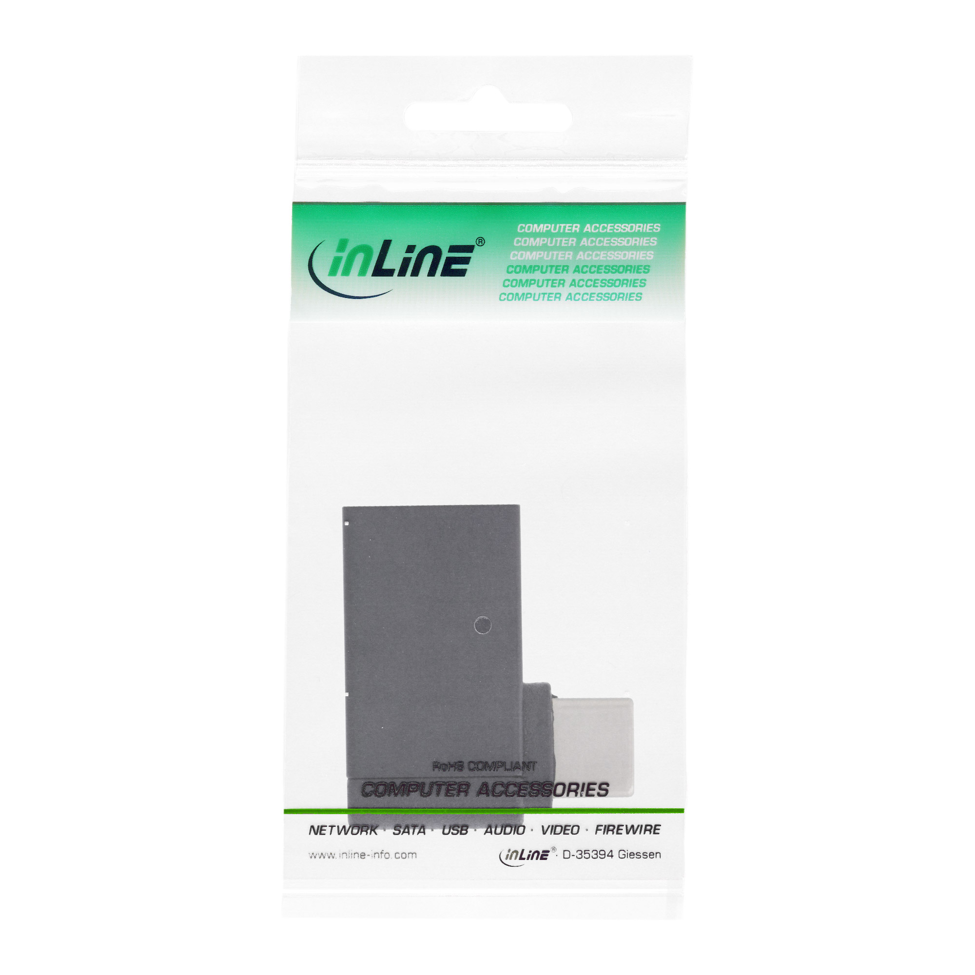 Inline® USB 3.2 Gen.2 Adapter, USB-C Stecker an A Buchse 90° gewinkelt OTG Inline® USB 3.2 Gen.2 Adapter, USB-C Stecker an A Buchse 90° gewinkelt OTG