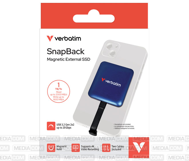 SSD SnapBack 1TB, inkl. 2 Kabel, USB-C, Blue Metallic SSD SnapBack 1TB, inkl. 2 Kabel, USB-C, Blue Metallic