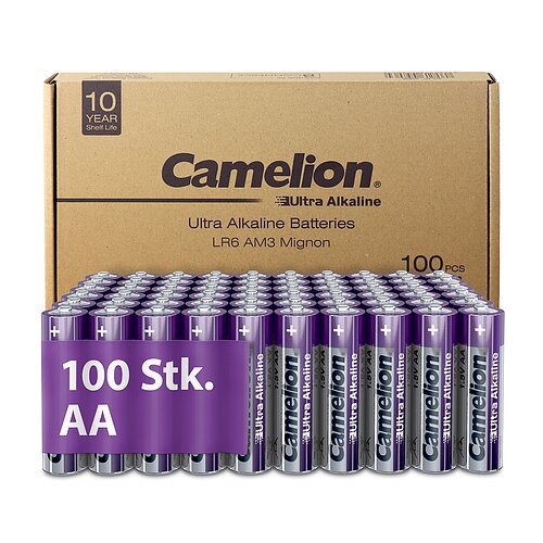 100x Camelion Ultra AA Mignon LR6 Alkaline Batterien