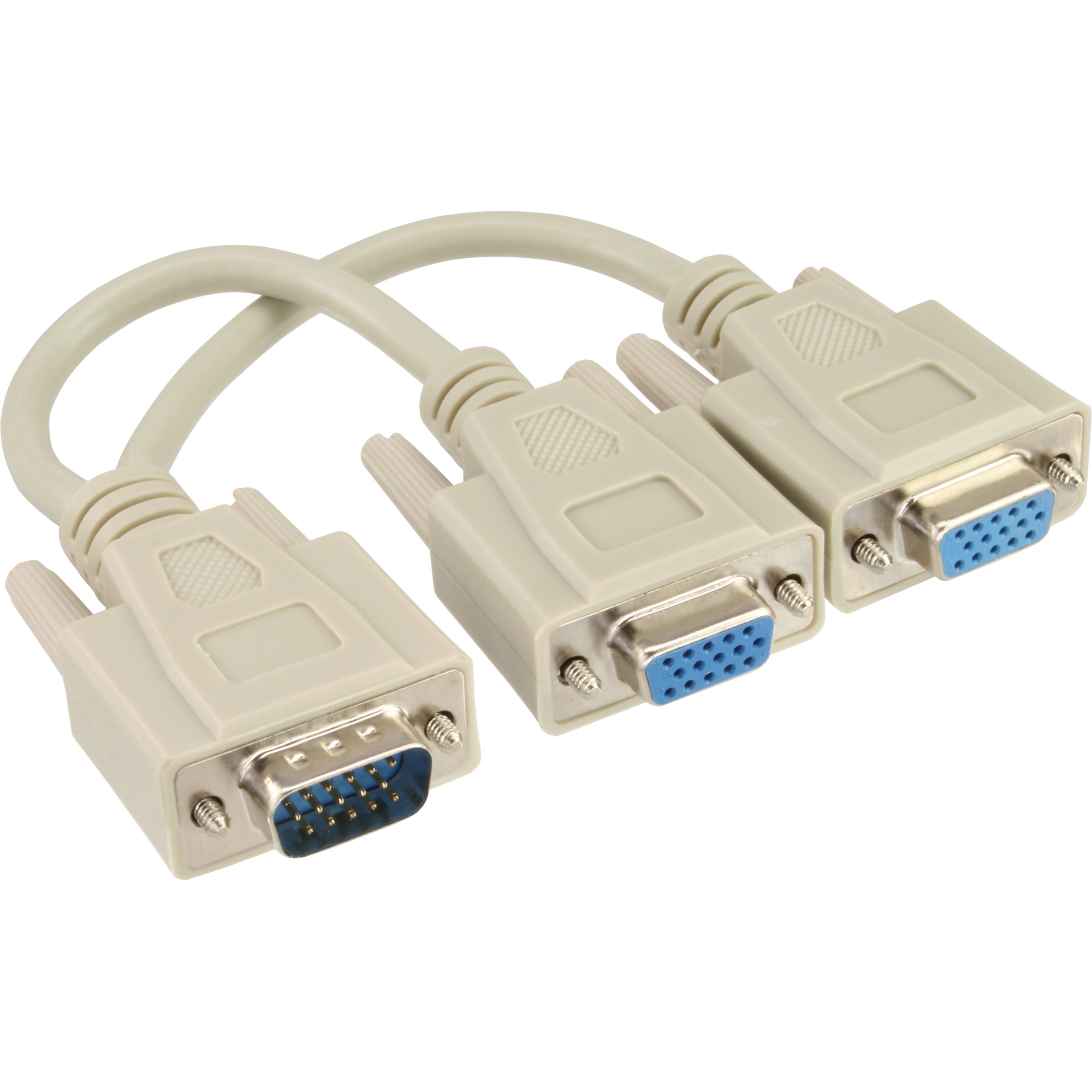 Inline® VGA Y-Adapterkabel, VGA Stecker auf 2x VGA Buchse