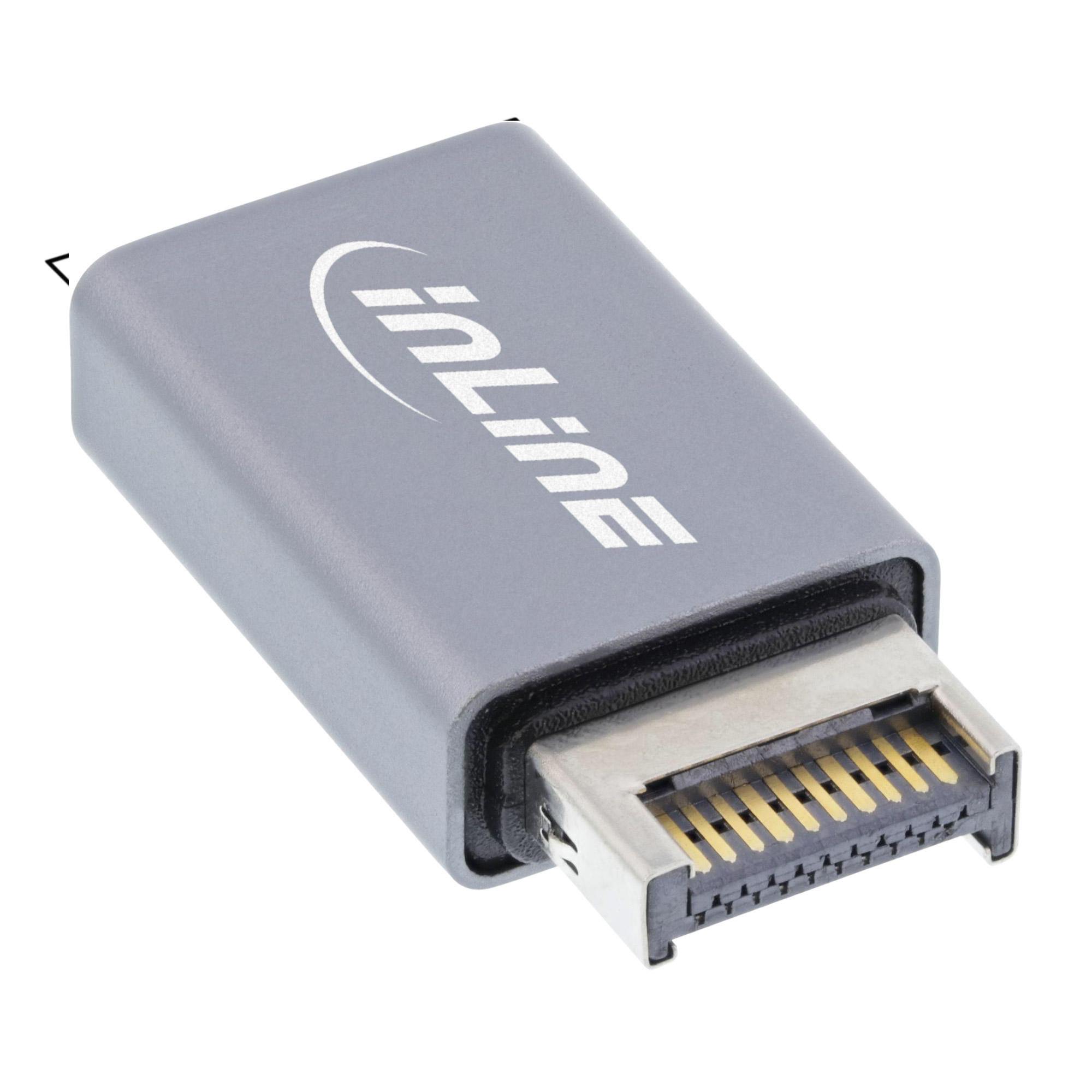 Inline® USB 3.2 Adapter, intern USB-E Frontpanel Stecker zu USB-A Buchse Inline® USB 3.2 Adapter, intern USB-E Frontpanel Stecker zu USB-A Buchse
