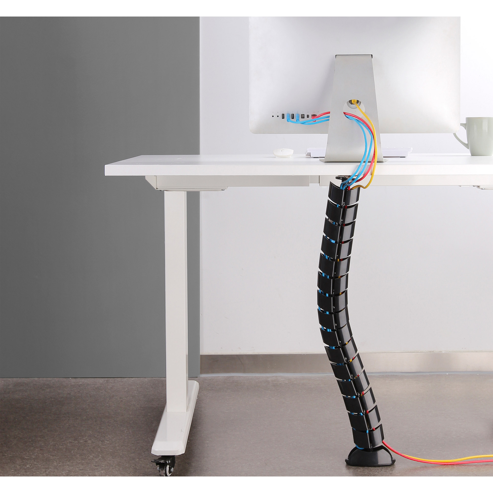 Inline® Kabelkanal flexibel, vertikal für Tische, 2 Kammern, 0,80m, schwarz
