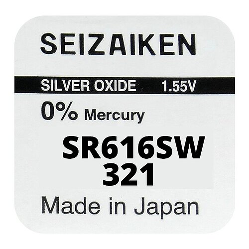 SR616SW SR65 321 Silberoxid Batterie Seizaiken 1,55 V