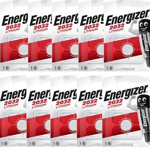 10x Energizer CR2032 Lithium Knopfzelle 3V Batterie 